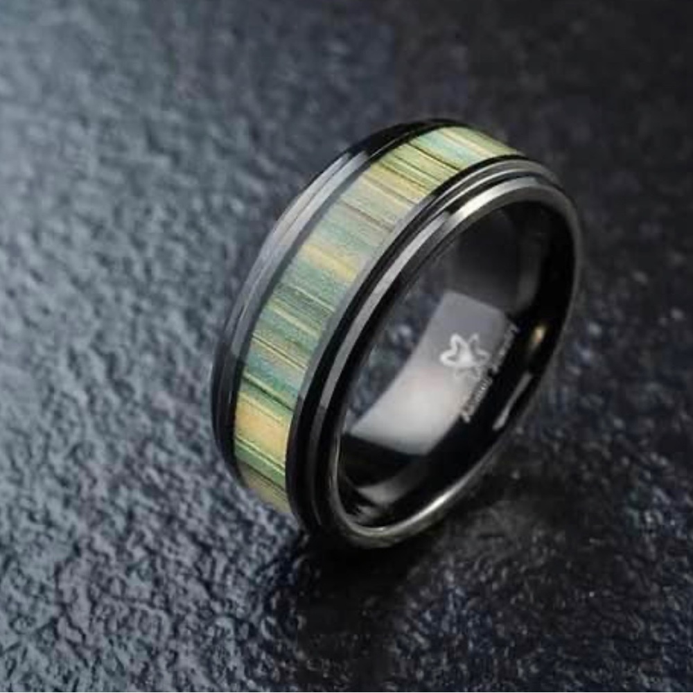 Bamboo Tungsten Carbide Ring